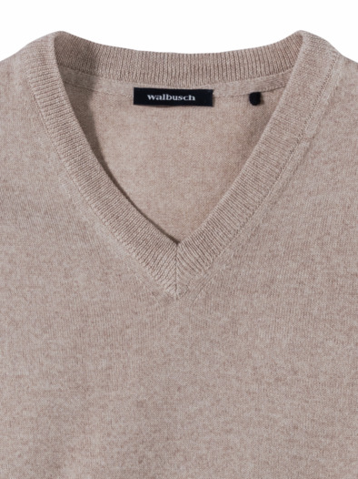 Merino-Mix V-Pullover Natur