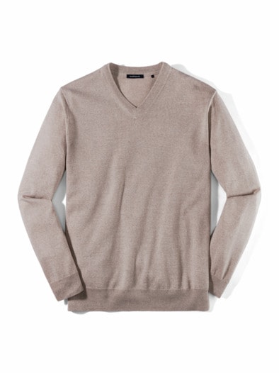 Merino-Mix V-Pullover Natur