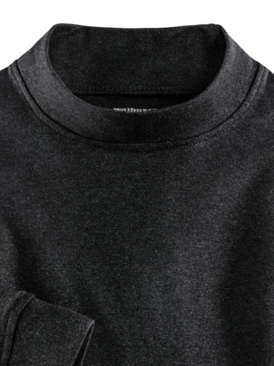 Langarm-Shirt Stehkragen Anthrazit