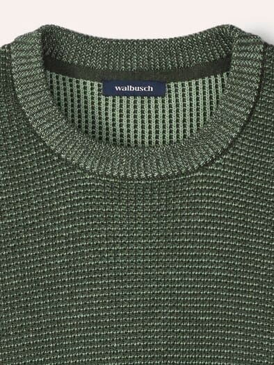 Strukturpullover Bicolor Khaki
