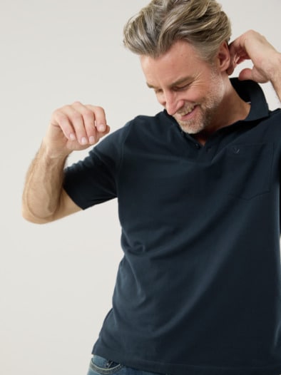 Pique-Polo Pima Cotton Marine