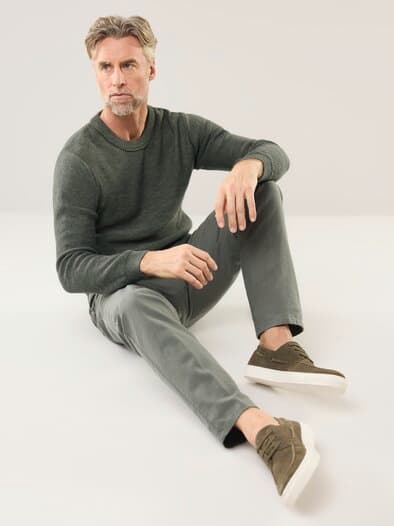 Premium Leinen-Pullover Salbei