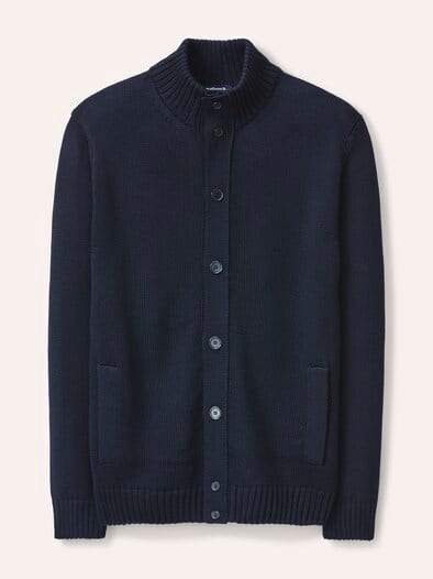 Strick-Blouson mit Merinowolle Marine