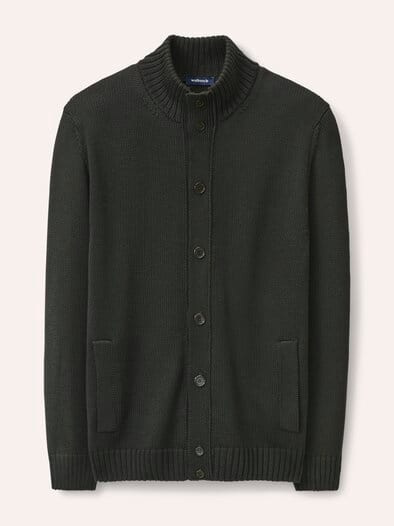 Strick-Blouson mit Merinowolle Oliv
