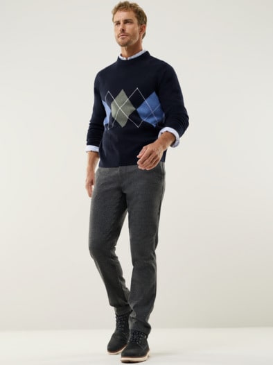 Argyle Pullover Marine