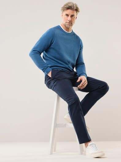 Ottoman Pullover Rauchblau