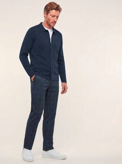 Milano Strickjacke mit Baumwolle Marine