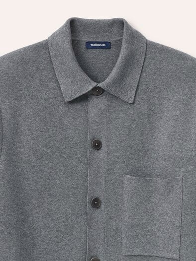 Milano Strickjacke mit Baumwolle Grau Melange