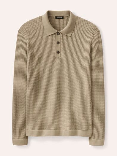 Strickpolo aus Baumwolle Sand
