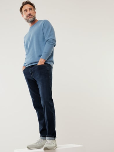 Struktur-Pullover Soft Cotton Hellblau