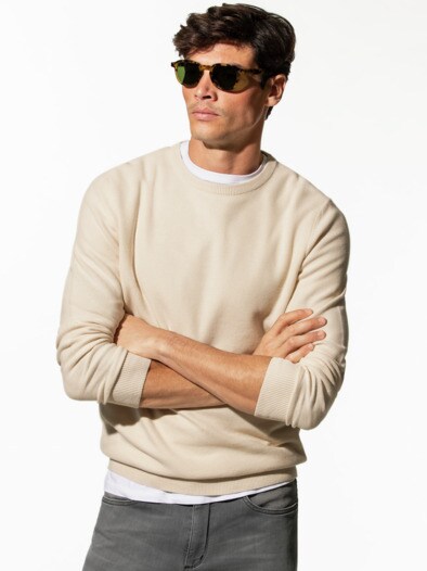 Struktur-Pullover Soft Cotton Natur