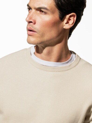 Struktur-Pullover Soft Cotton Natur