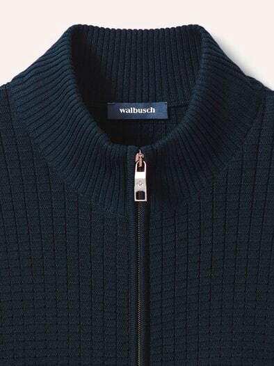 Strickjacke Waffelstruktur Marine