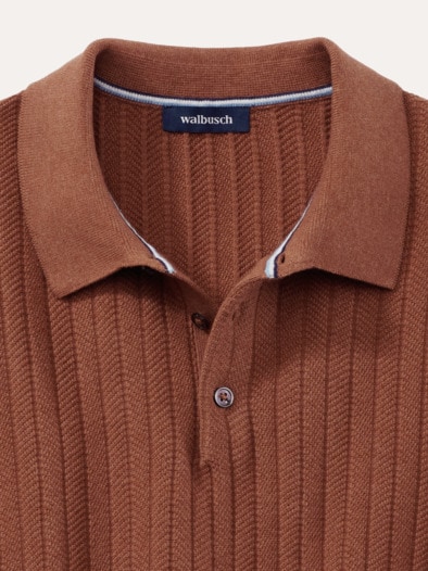 Baumwoll-Strickpolo Toffee
