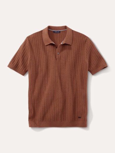 Baumwoll-Strickpolo Toffee