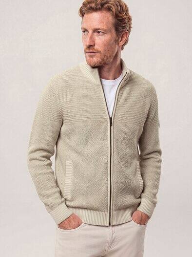 Strickjacke aus Baumwolle Natur