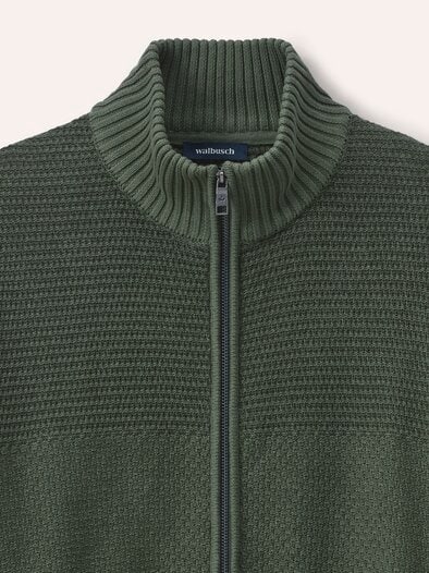 Strickjacke aus Baumwolle Oliv