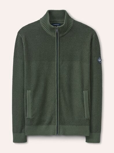 Strickjacke aus Baumwolle Oliv