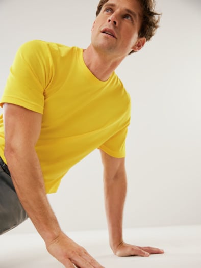 T-Shirt Rundhalsausschnitt Gelb
