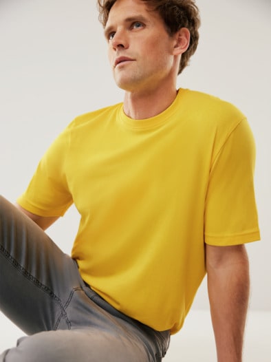 T-Shirt Rundhalsausschnitt Gelb