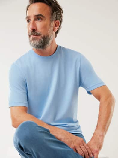 T-Shirt Rundhalsausschnitt Hellblau