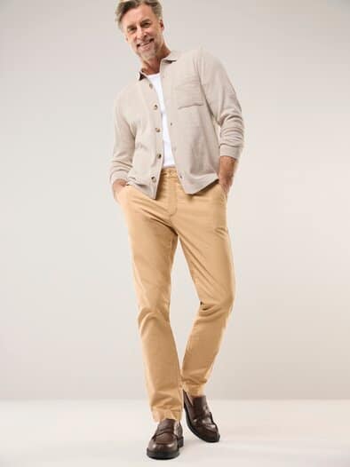 Geknöpftes Strickpolo Sand