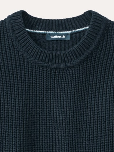 Patentstrick-Pullover Marine