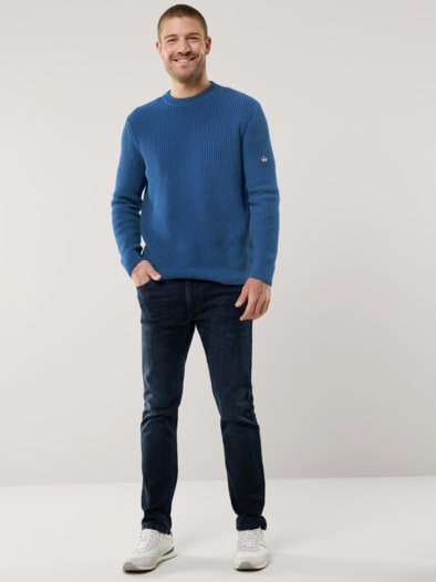 Patentstrick-Pullover Lichtblau