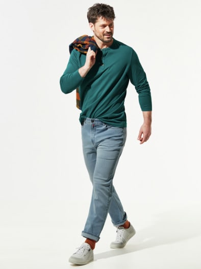 Henley-Shirt Smaragd