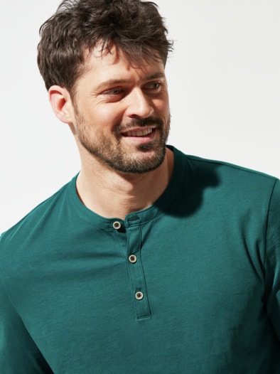 Henley-Shirt Smaragd