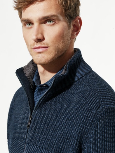 Thermo-Strukturmix-Jacke Marine