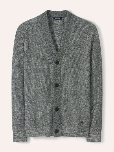 Mouline Cardigan Khaki/Navy