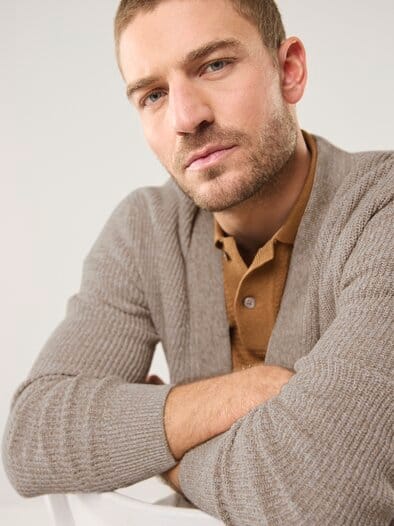 Mouline Cardigan Sand/Toffee