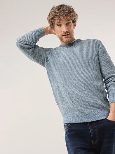 Mouline Pullover Mittelblau