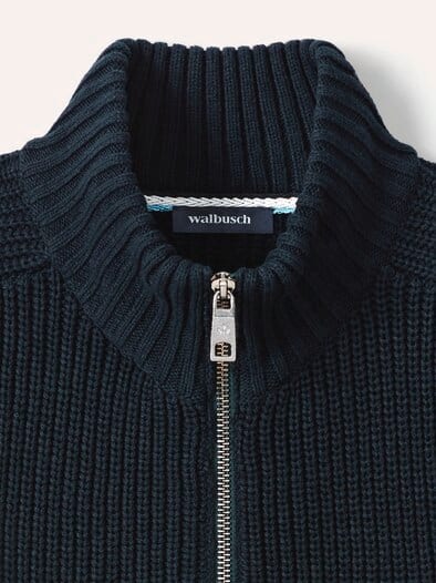 Zip-Jacke Patentstrick Marine