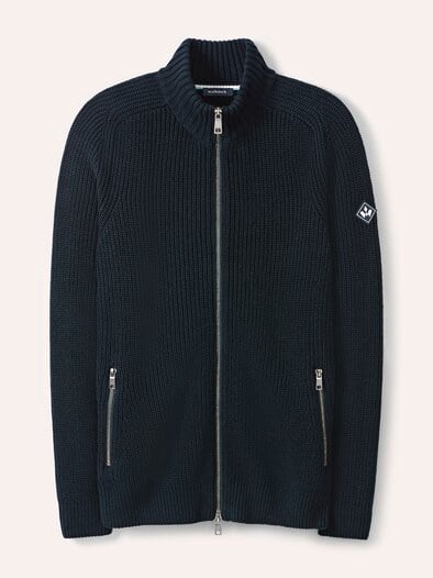Zip-Jacke Patentstrick Marine