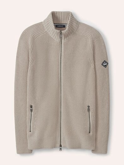 Zip-Jacke Patentstrick Natur