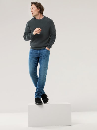 Komfort Ripp-Pullover Anthrazit