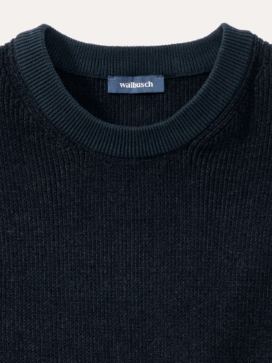 Komfort Ripp-Pullover Marine