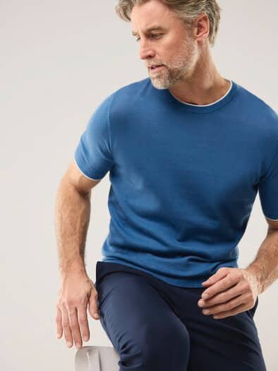 Feinstrick Shirt Rauchblau