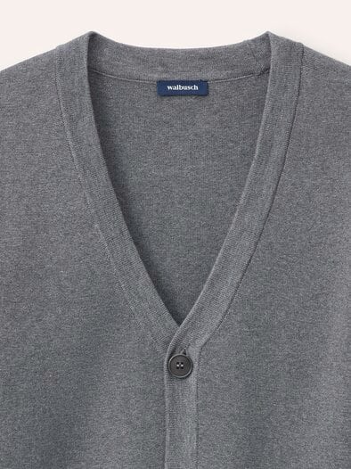 Milano Cardigan mit Baumwolle Grau Melange