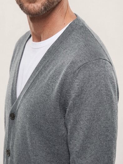 Milano Cardigan mit Baumwolle Grau Melange