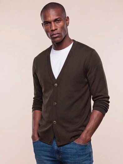 Milano Cardigan mit Baumwolle Dunkelbraun