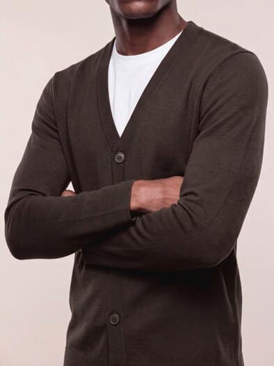 Milano Cardigan mit Baumwolle Dunkelbraun
