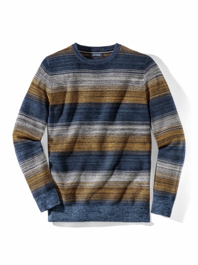 Struktur-Pullover Ombre Blau/Incagold
