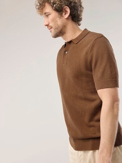 Strickpolo Klimastruktur Latte