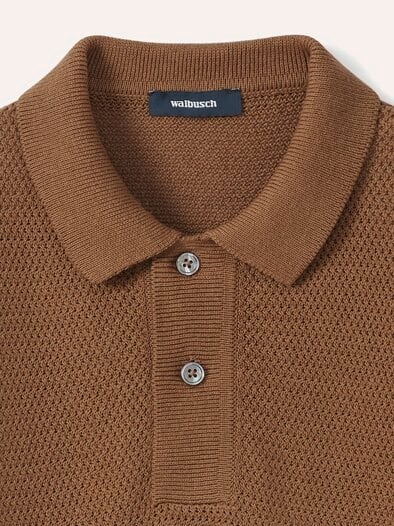 Strickpolo Klimastruktur Latte