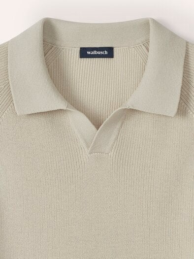 Gerippter Polopullover Natur