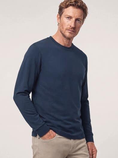 Langarmshirt aus Baumwollmix Marine