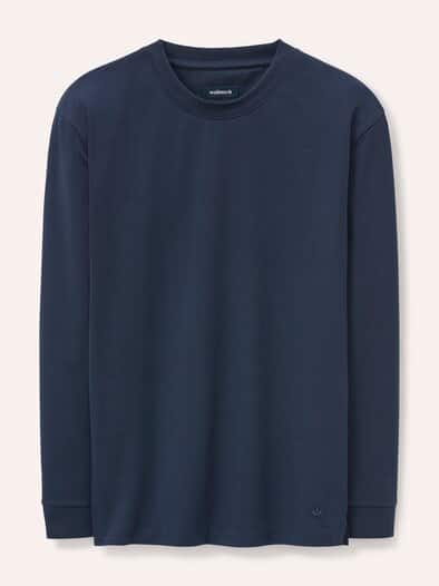 Langarmshirt aus Baumwollmix Marine